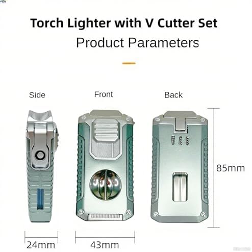 RicecdCAT triple torch lighter placed horizontally demonstrating the cigar holder rest function.
