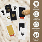 Safe non toxic baby footprint kit being pressed onto a memory card