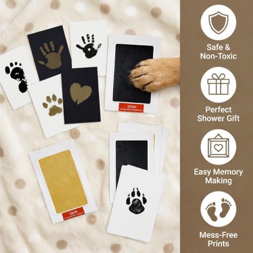 Safe non toxic baby footprint kit being pressed onto a memory card