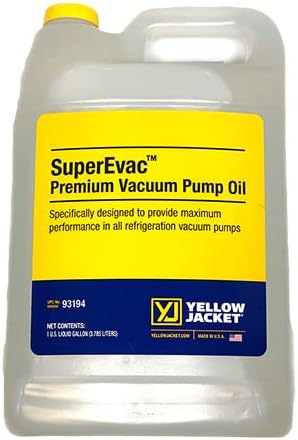 Yellow Jacket 93194 SuperEvac Premium Vacuum Pump Oil one gallon bottle front view for professional HVAC maintenance.
