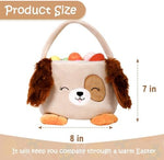 Side profile of Wepop fabric animal gift basket showing the sturdy integrated handle
