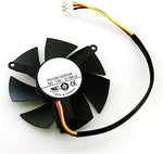QHMLMJT low profile GPU cooler fan back side showing the mounting hole alignment details.