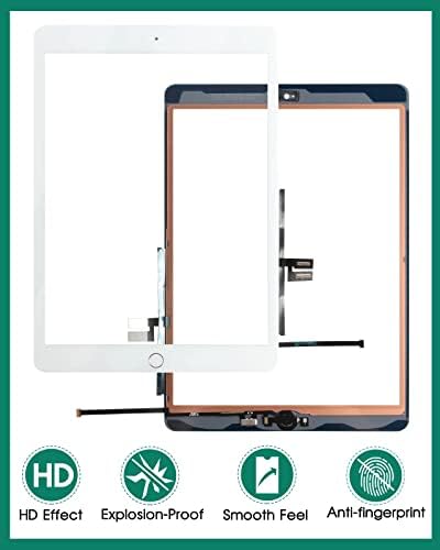 SRJTEK 10.2 inch digitizer glass panel with pre-installed home button assembly