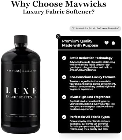 Mavwicks Luxe scent liquid fabric conditioner for sensitive skin bottle