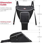 Kemimoto storage bag positioned between UTV bucket seats.