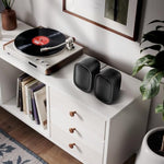 Included remote control and connection cables for Saiyin speakers