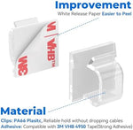 Pack of forty pieces transparent wire holder clips with strong adhesive backing paper intact
