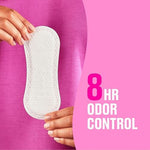 Carefree unwrapped unscented pantiliners showing quilted texture for comfort.