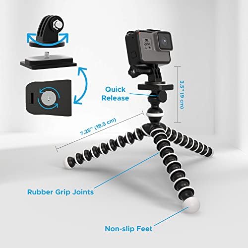 Digicharge ten inch flexible camera stand wrapped tightly around a tree branch for outdoor vlogging
