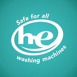 Back label of laundry detergent showing instructions and fabric care details