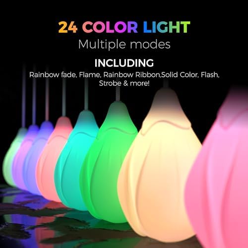 Rechargeable flow arts poi balls showing micro USB charging port connection