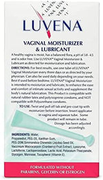Luvena water-based vaginal lubricant for pH balance and itch relief