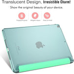 Protective polyurethane cover folded into upright media viewing angle stand.