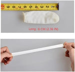 Bulk pack of twelve hundred pieces of white ANSLYQA disposable latex rubber finger sleeves