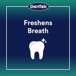 DenTek dental floss pick showing the textured pick and tongue cleaner handle