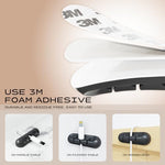 Close up view of the strong self adhesive backing on a seven slot charging cable clip