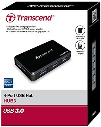 Close up of Transcend USB 3.0 hub interface