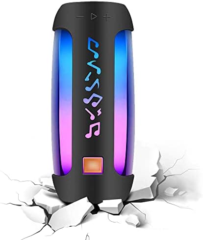 Shockproof rubber skin cover for waterproof speakers with adjustable crossbody shoulder strap