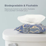 Saalt biodegradable wipes being used to clean a menstrual cup.