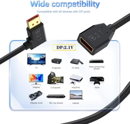 Duttek right angle displayport adapter relieving stress on a monitor port