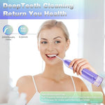 Waterproof IPX7 water flosser being used for braces care and hygiene
