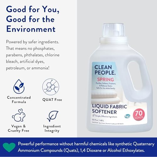 Concentrated liquid softener for 74 loads of laundry with anti-static benefits.