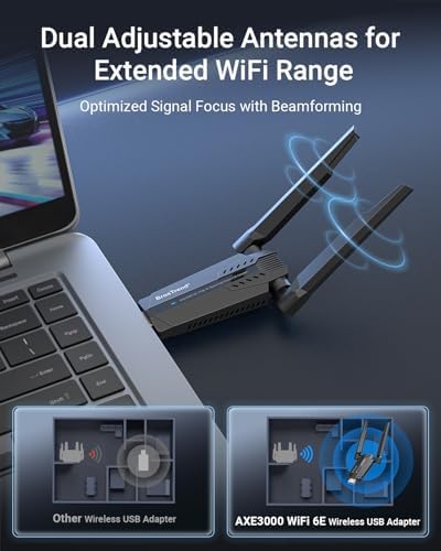 BrosTrend WiFi 6E adapter showing the premium ventilation layout built into the durable casing to ensure cool operation.