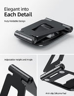 Premium space-grade aluminum tablet stand cradle with protective silicone cushions