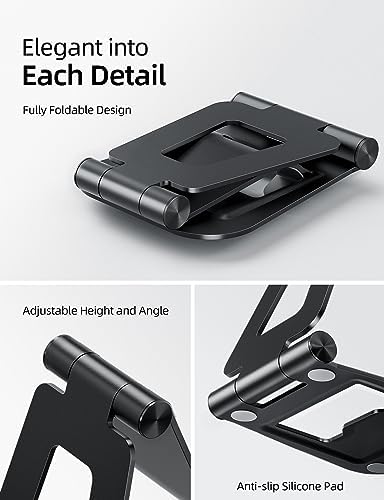 Premium space-grade aluminum tablet stand cradle with protective silicone cushions