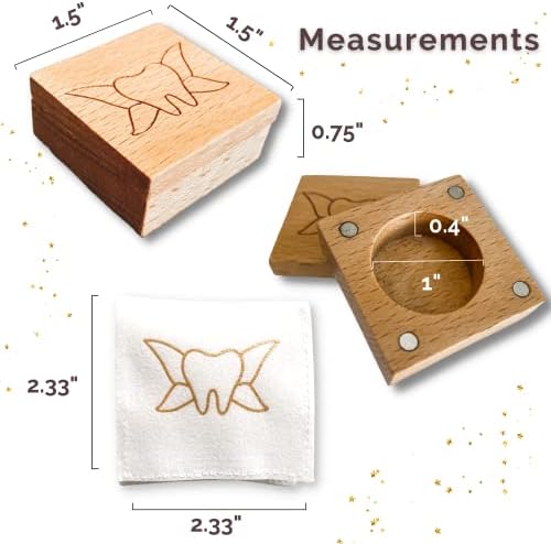 Wooden tooth keepsake box with magnetic lid detail