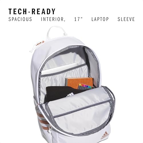 Adidas unisex laptop daypack showing side pockets and stripes