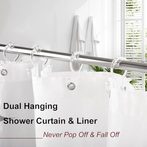 Resze rust proof anti drop bathroom hooks holding a curtain and liner