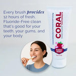 Coral Nano Silver toothpaste tube showing bubble berry flavor