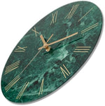 Lumuasky Tempered Glass Modern Wall Clock, Marble Design 12 Inch Silent Non-Ticking Quartz Battery Operated Decorative Round Easy to Read Clock for Home Decor (Emerald, Roman Numerals) - Image 7