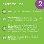 Affresh liquid ice machine cleaner being poured for appliance maintenance