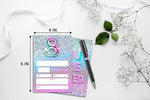 HEZNZXQ 4x6 inch silver glitter theme birthday cards showing close up matte texture