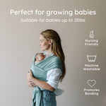 Ergonomic easy tie baby wearing wrap back support angle