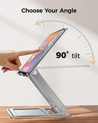 LORYERGO eye level adjustable stand demonstrating proper working posture