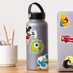 Waterproof cartoon character stickers applied on a laptop