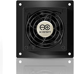 AC Infinity home theater ventilation fan rear side highlighting the dual ball bearing mechanism.