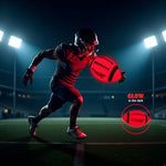 Junior Size 6 glow football showcasing textured black and red rubber grip