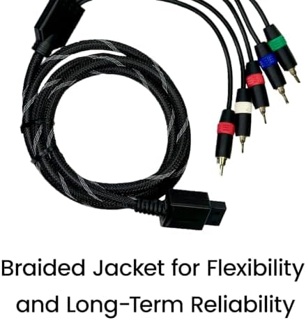 Premium braided replacement video cable cord for retro gaming console setups.