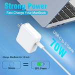 T ATHINK MacBook laptop charger showing a close-up of the single USB-C connection port interface