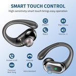 Close up of Rolosar earbuds touch control surface