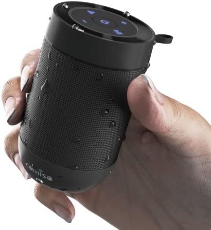 Side profile of Comiso wireless mini speaker with hook
