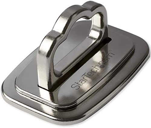 StarTech laptop security desk mount anchor point installed on a wooden office desk surface