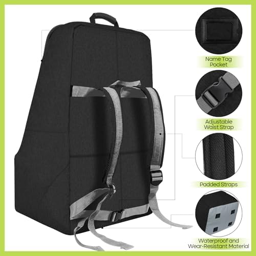 Side view of Zrrajoy heavy duty car seat travel carrier