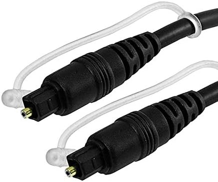 Close up of Monoprice optical cable gold-plated ferrule connector.