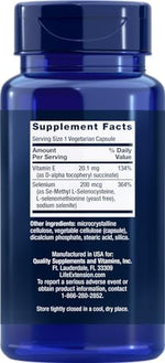 Authentic USA imported Life Extension Super Selenium Complex supplement facts label view
