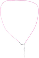 YIFULIN leather cord necklace front view with pink braided rope and clasp